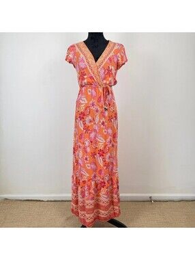 Bebop Paeisly Long Wrap Dress Long Floral Dress Parsley